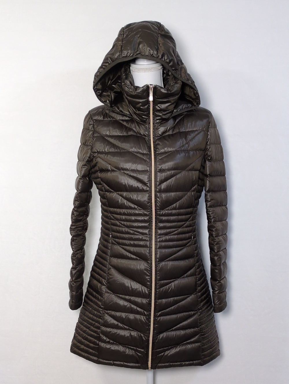 Calvin Klein Packable Down Puffer Jacket Long Bronze CW712752 Medium Gorpcore